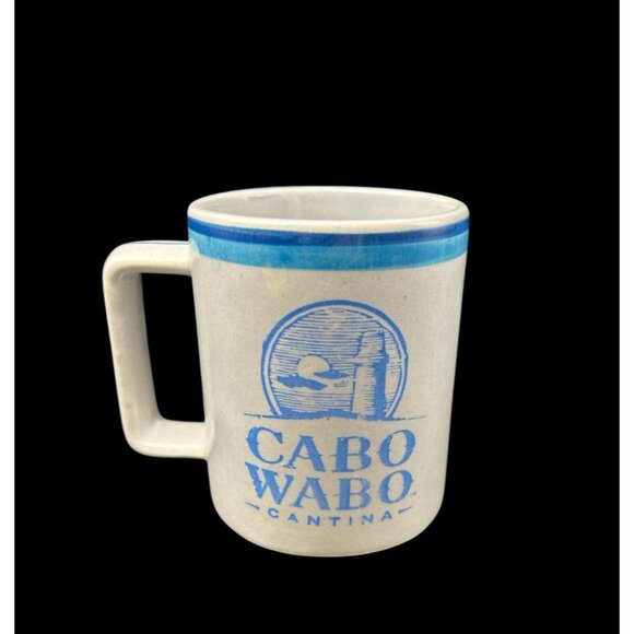 Cabo Wabo Cantina Ceramic Blue White Coffee Mug Cup Collectible 12oz - Picture 1 of 7